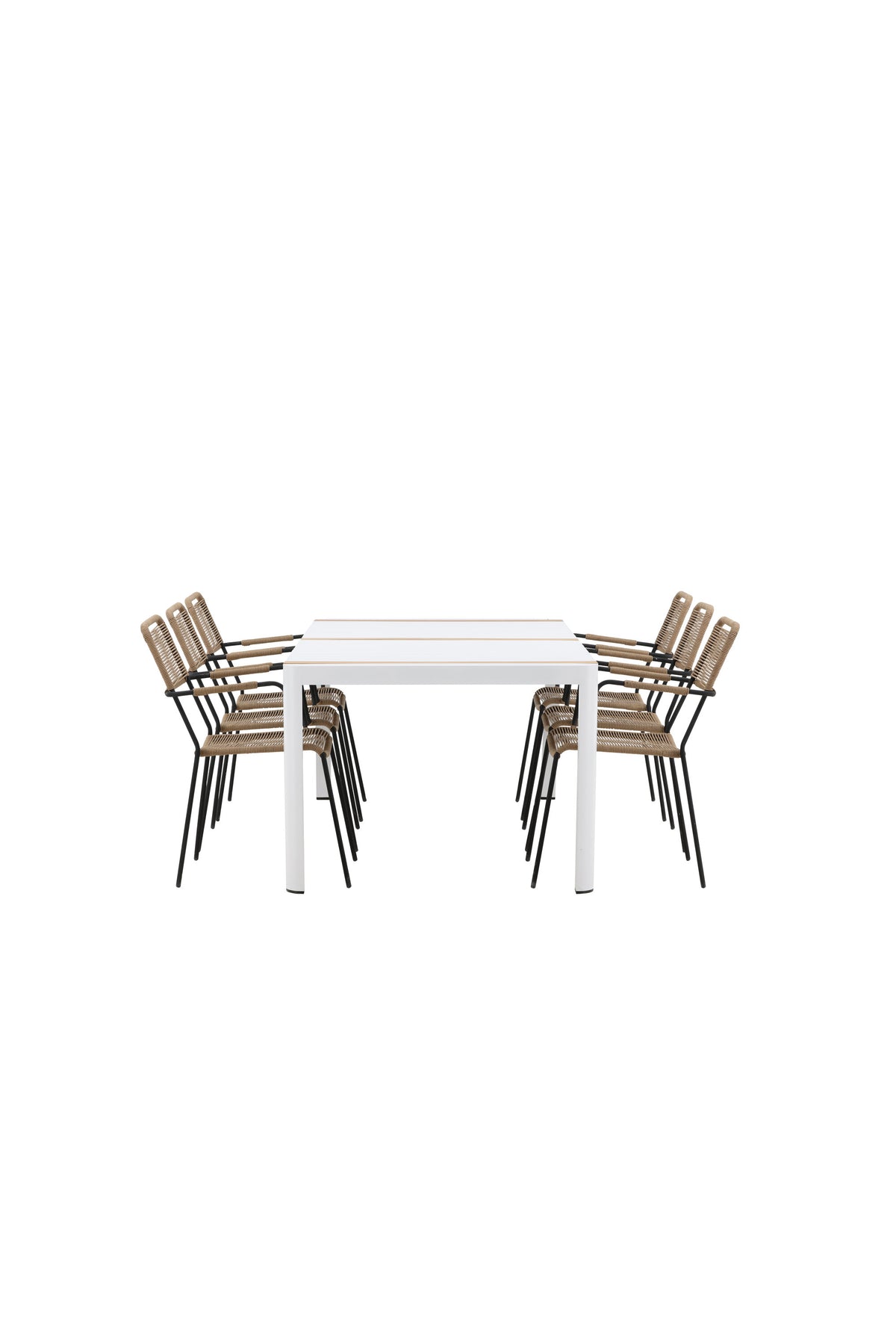 Togo Matbord med Lindos Stolarna – Bord: 75x200x100 Stol: 66x85x55