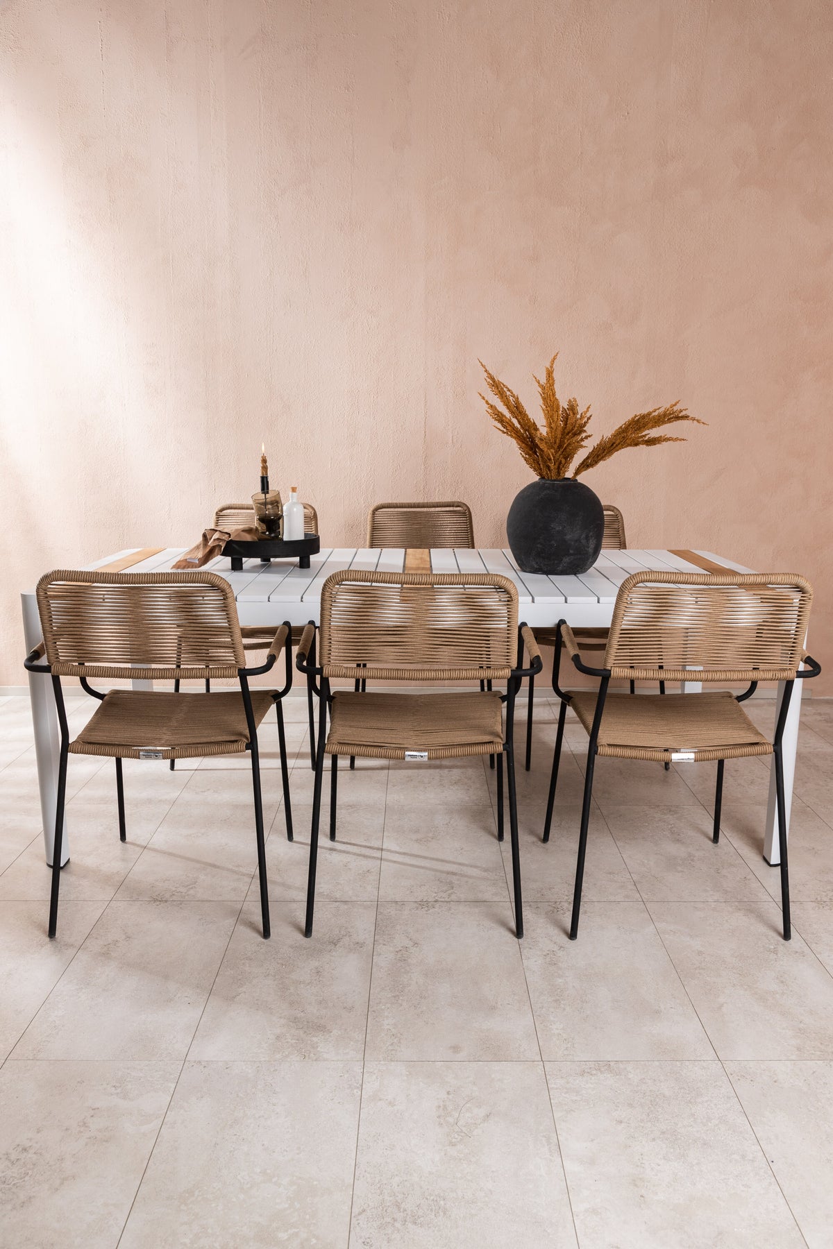 Togo Matbord med Lindos Stolarna – Bord: 75x200x100 Stol: 66x85x55