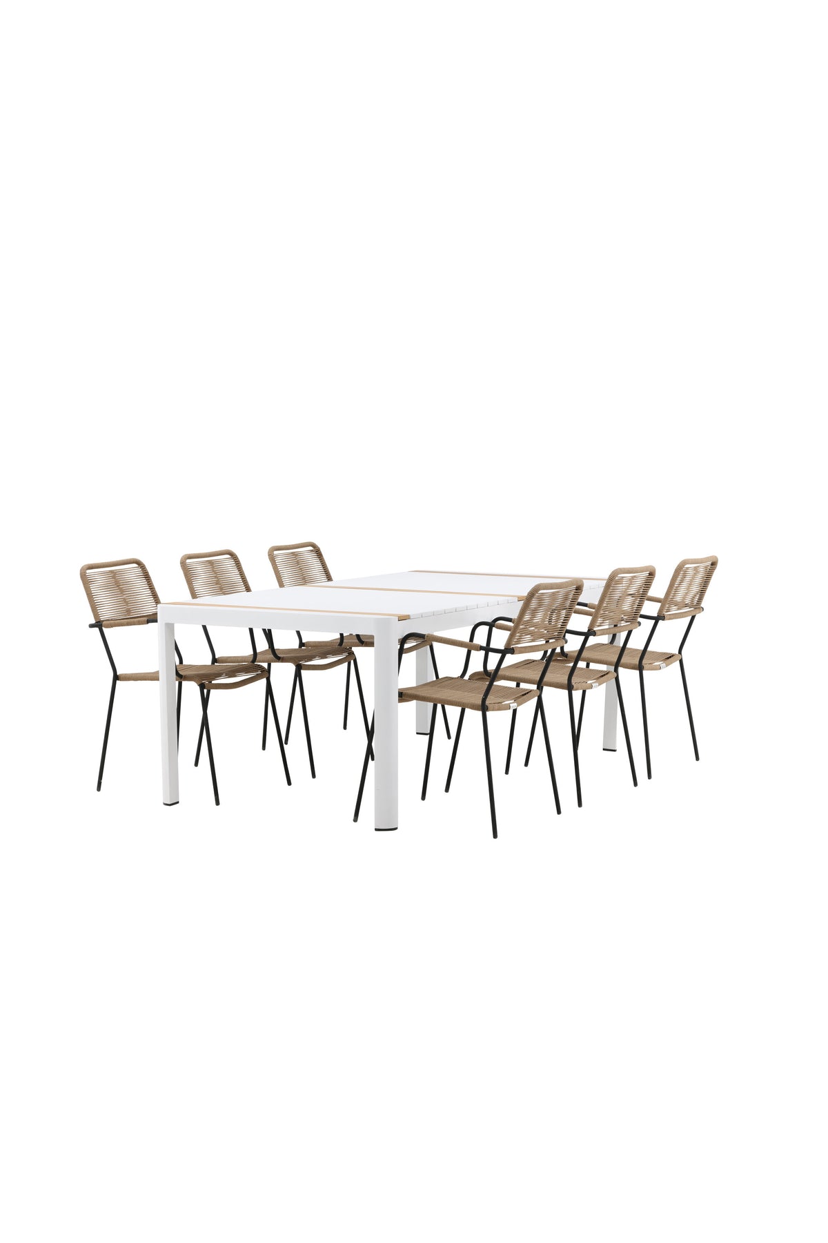 Togo Matbord med Lindos Stolarna – Bord: 75x200x100 Stol: 66x85x55