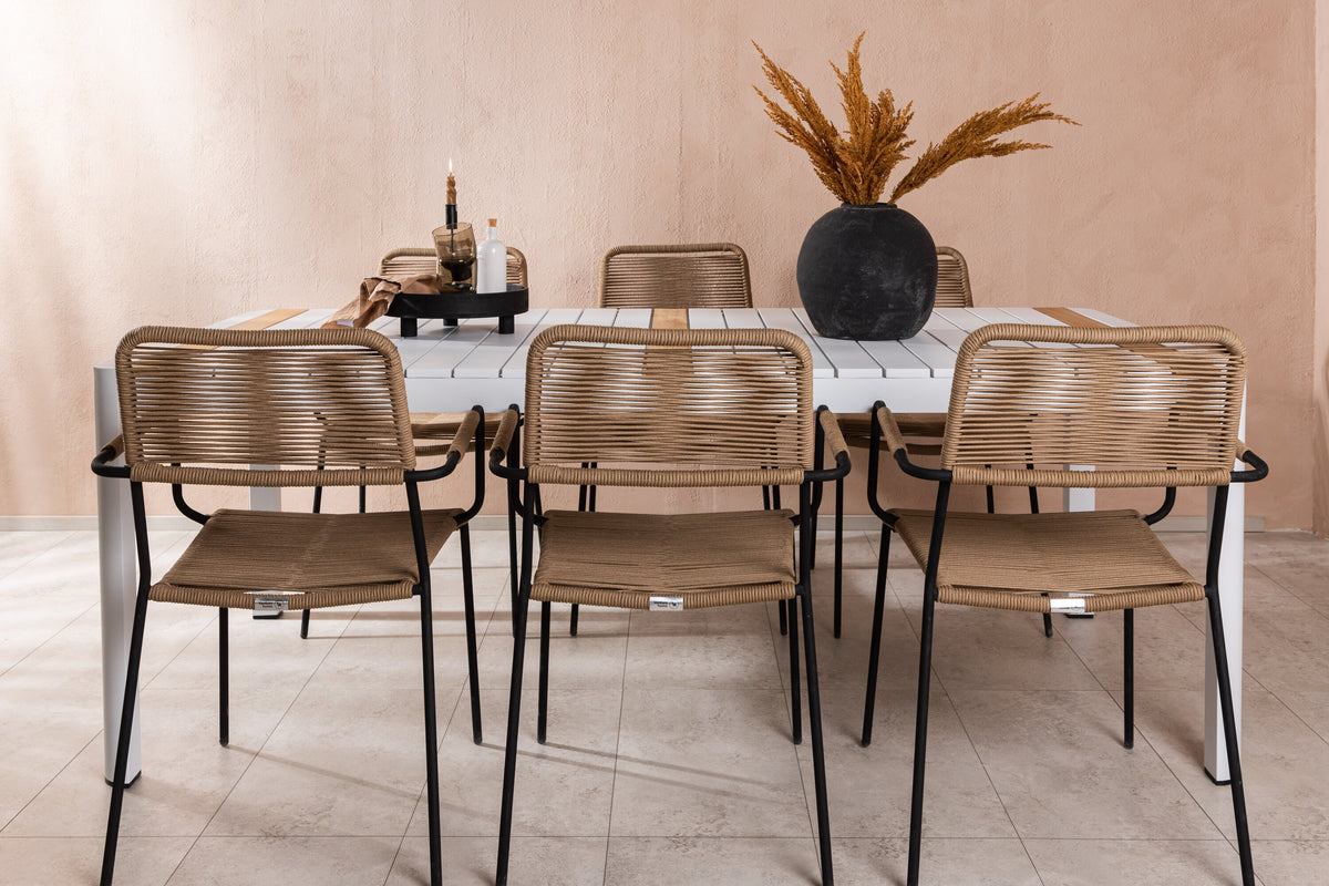 Togo Matbord med Lindos Stolarna – Bord: 75x200x100 Stol: 66x85x55