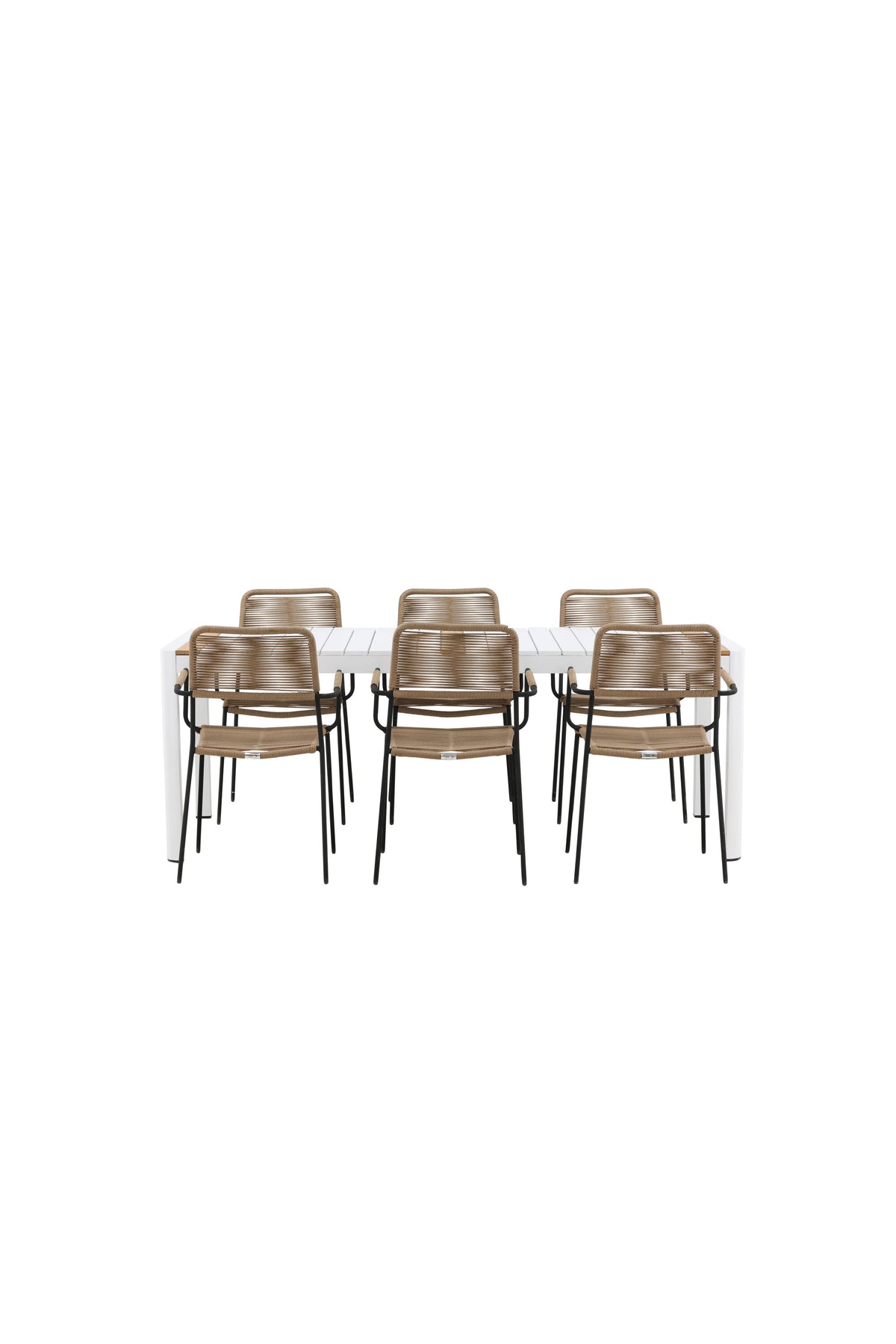 Togo Matbord med Lindos Stolarna – Bord: 75x200x100 Stol: 66x85x55