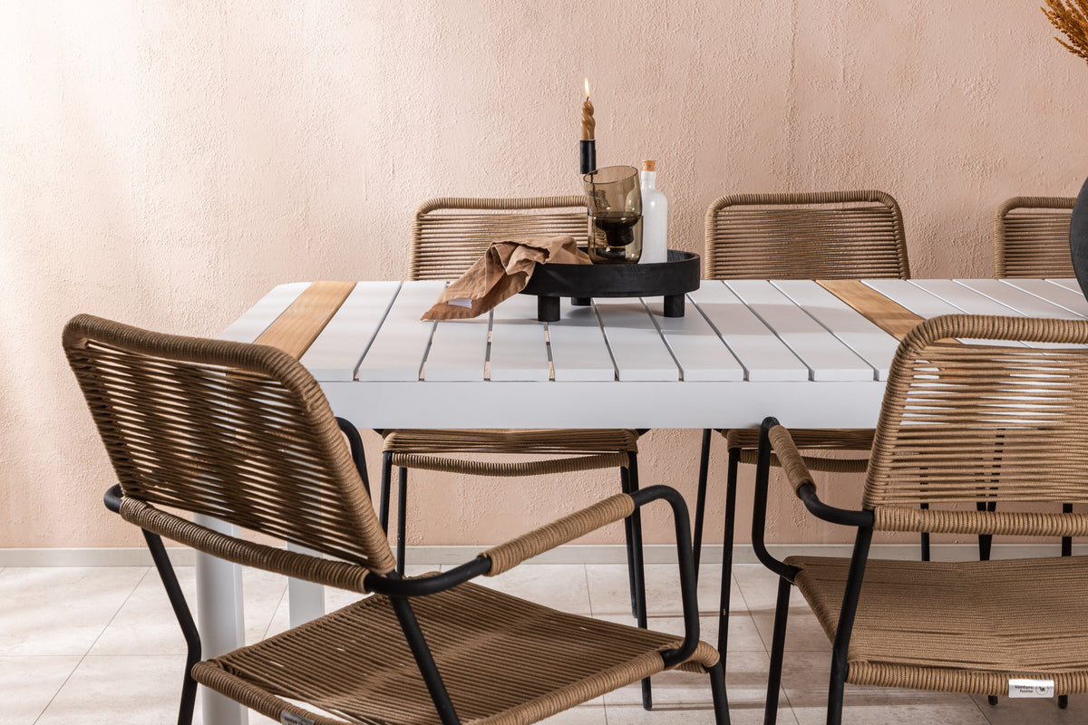 Togo Matbord med Lindos Stolarna – Bord: 75x200x100 Stol: 66x85x55