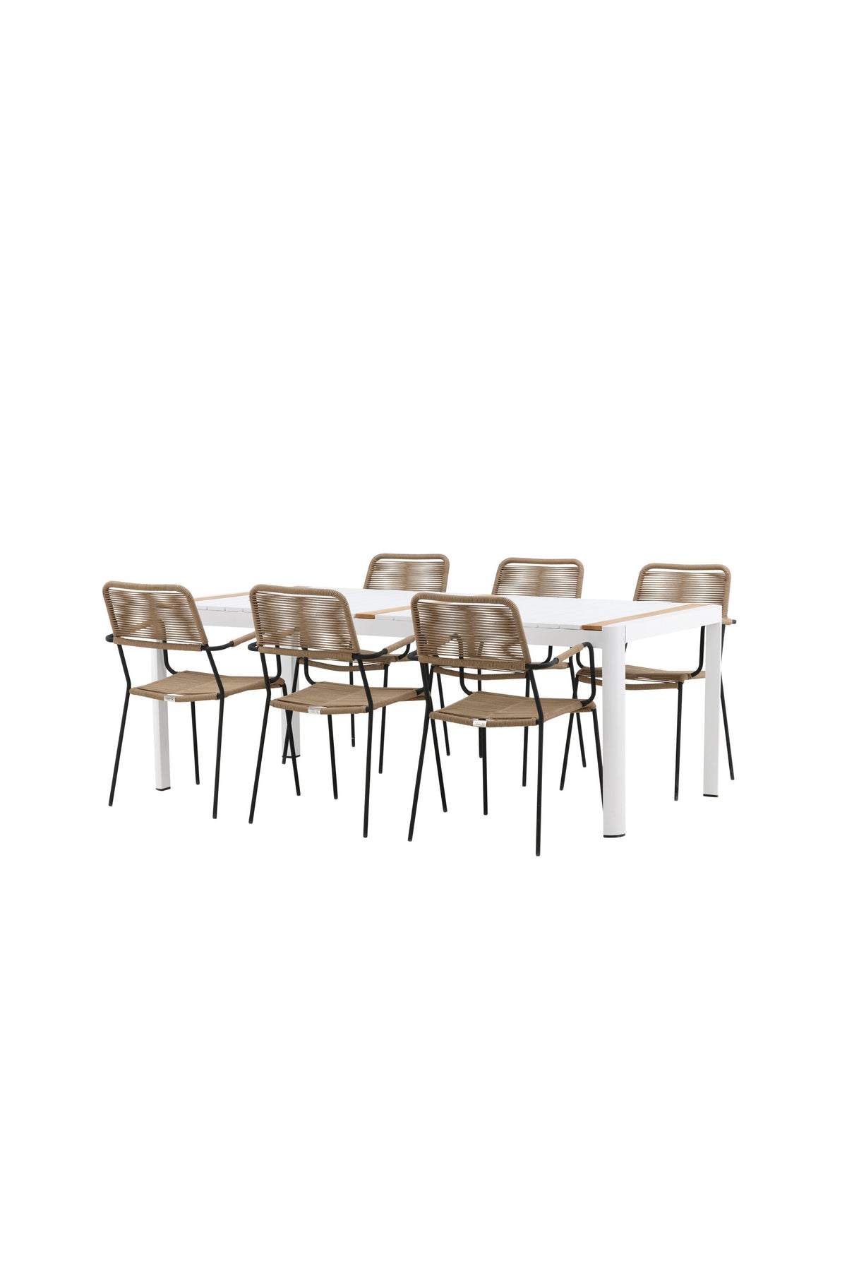 Togo Matbord med Lindos Stolarna – Bord: 75x200x100 Stol: 66x85x55