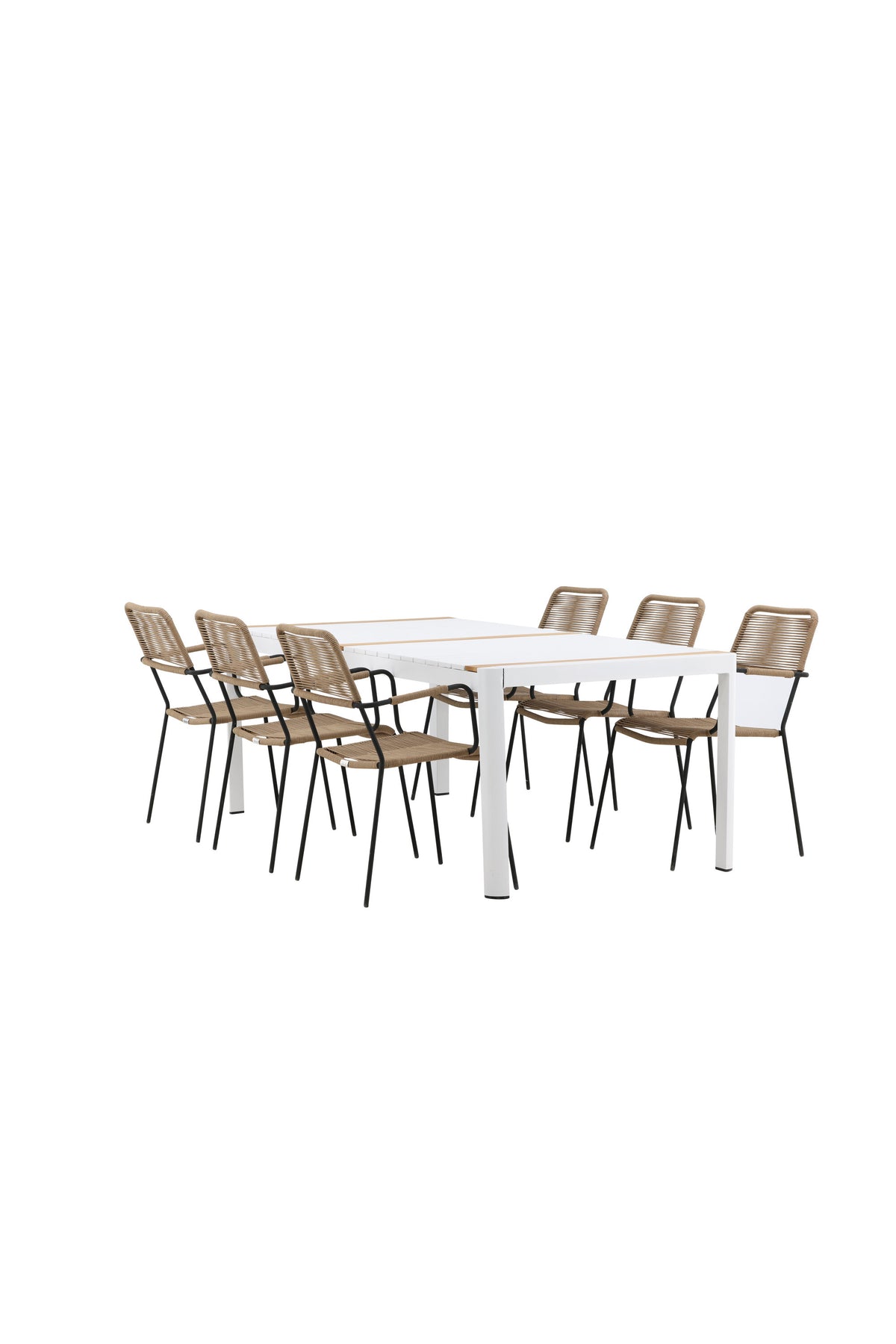 Togo Matbord med Lindos Stolarna – Bord: 75x200x100 Stol: 66x85x55