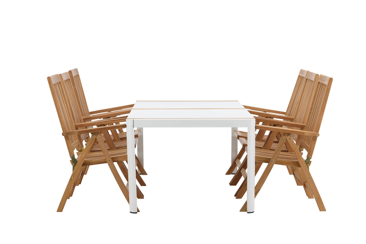 Togo Matbord med Kenya Stolarna – Bord: 75x200x100 Stol: 73x105x62