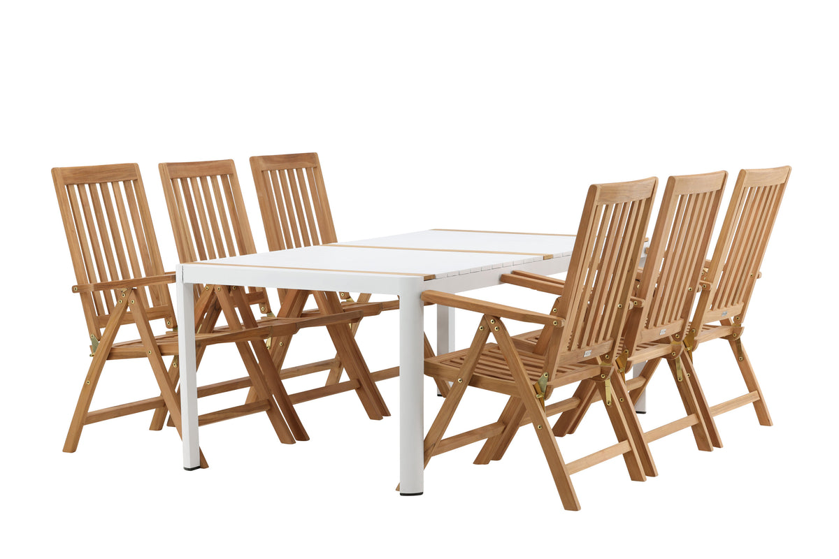 Togo Matbord med Kenya Stolarna – Bord: 75x200x100 Stol: 73x105x62