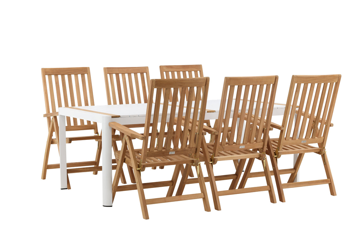 Togo Matbord med Kenya Stolarna – Bord: 75x200x100 Stol: 73x105x62
