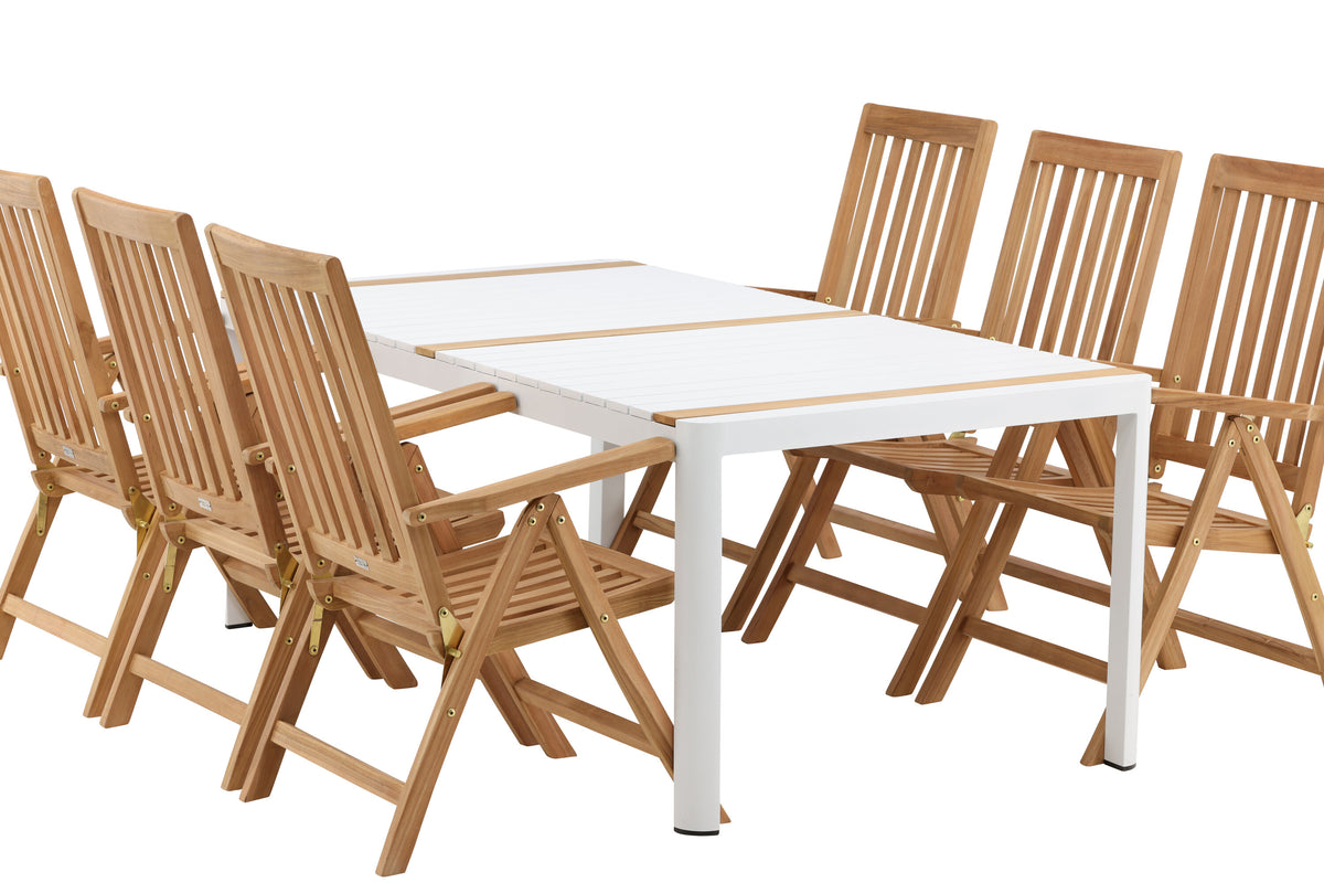Togo Matbord med Kenya Stolarna – Bord: 75x200x100 Stol: 73x105x62