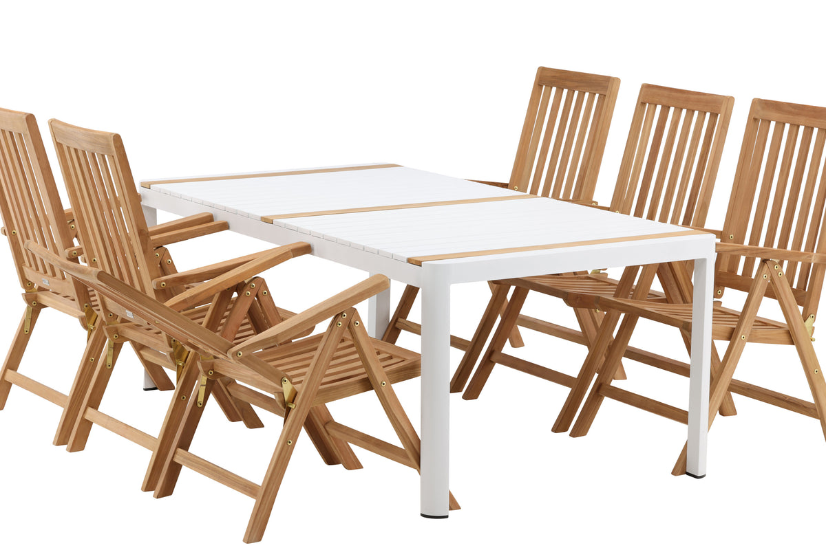 Togo Matbord med Kenya Stolarna – Bord: 75x200x100 Stol: 73x105x62