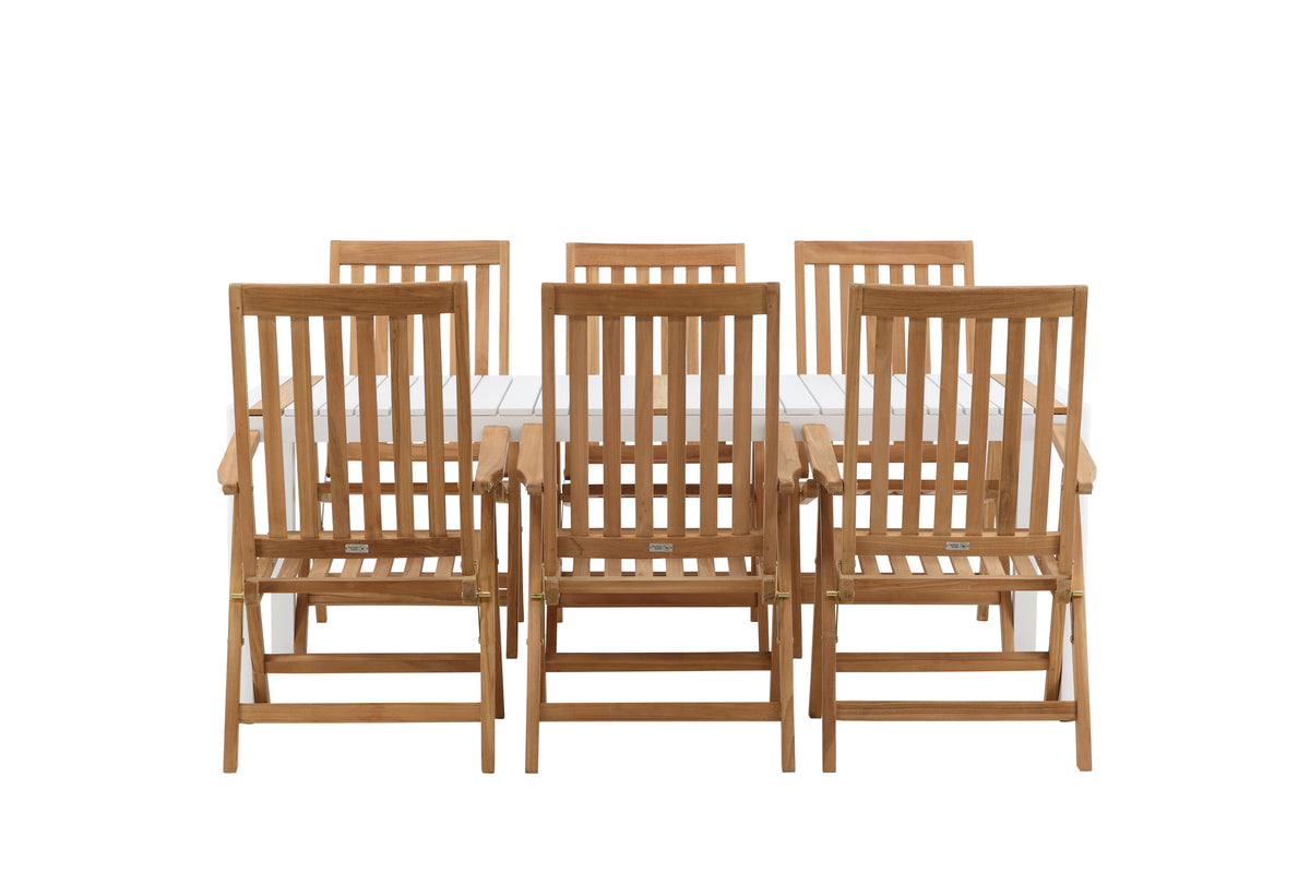 Togo Matbord med Kenya Stolarna – Bord: 75x200x100 Stol: 73x105x62