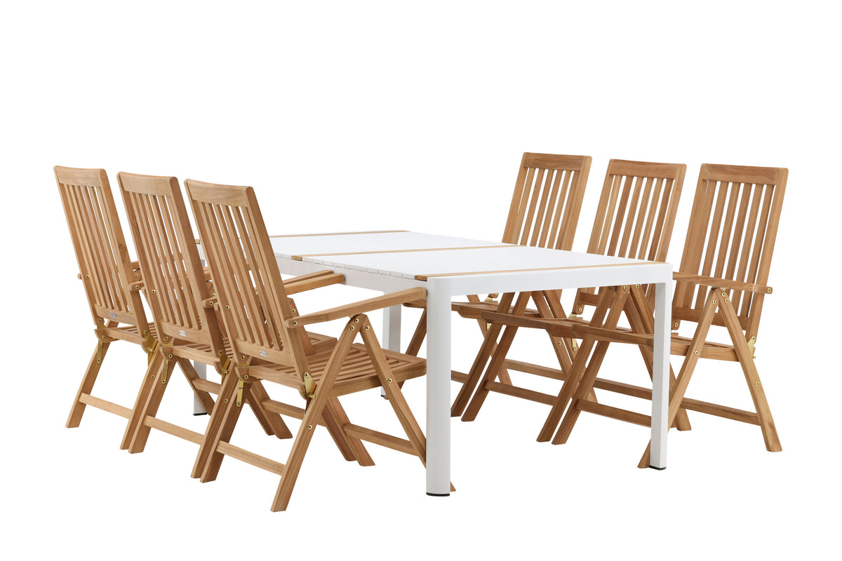 Togo Matbord med Kenya Stolarna – Bord: 75x200x100 Stol: 73x105x62