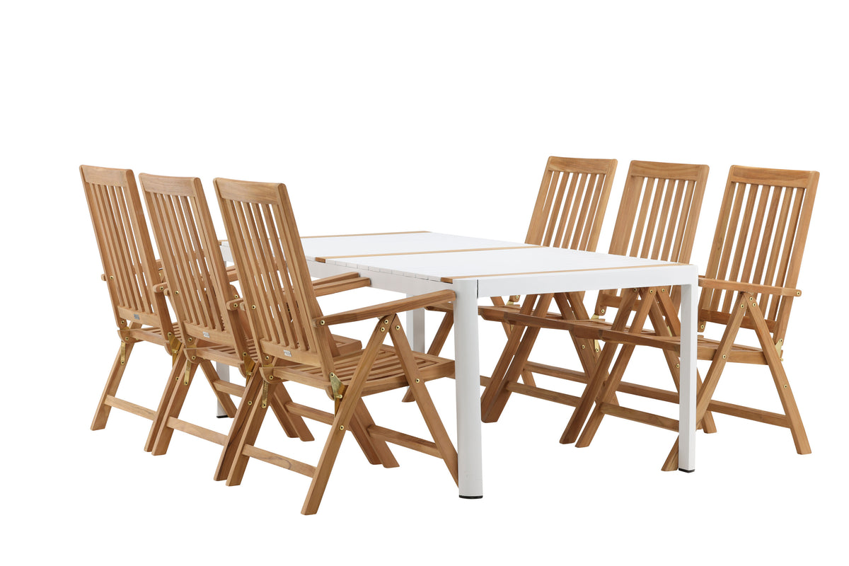 Togo Matbord med Kenya Stolarna – Bord: 75x200x100 Stol: 73x105x62