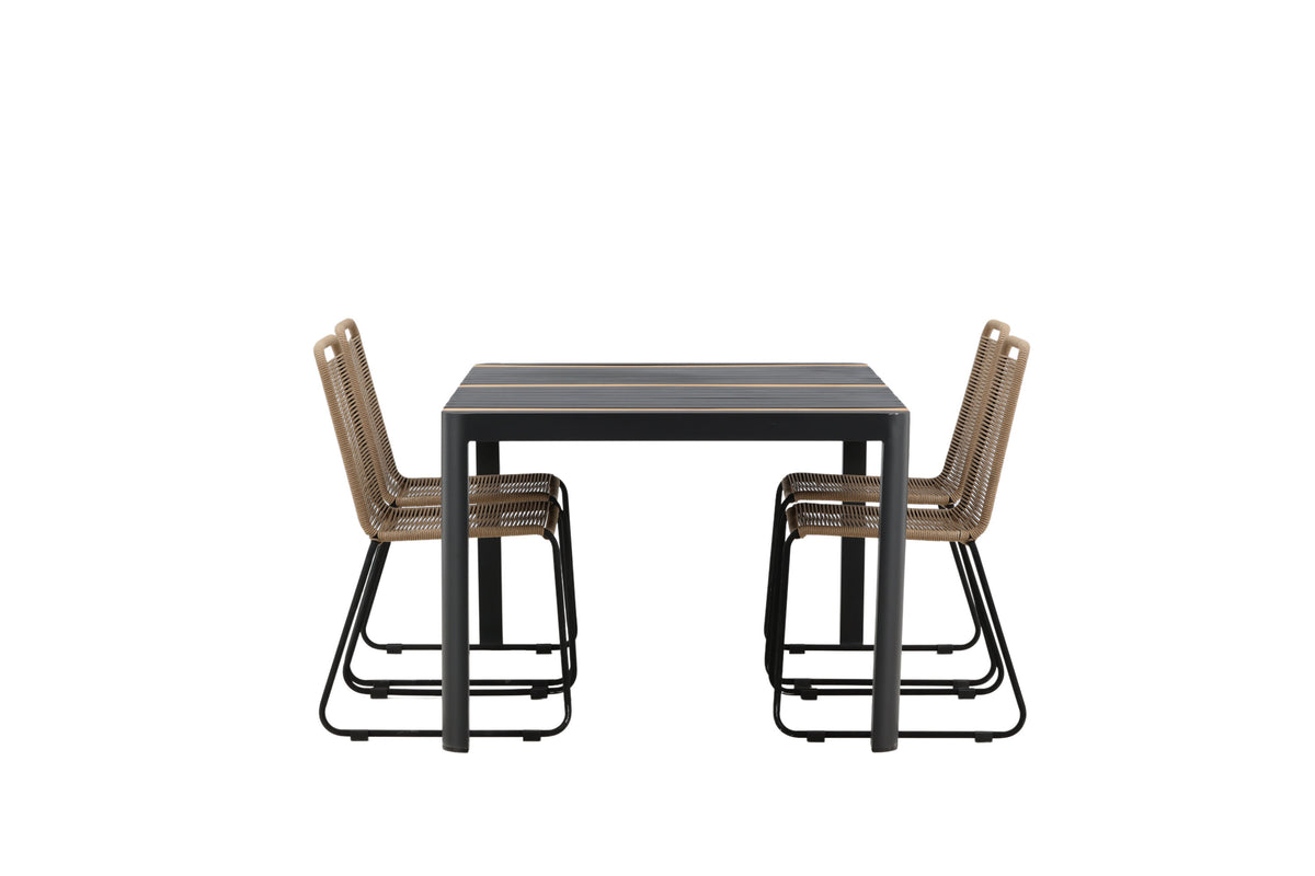 Togo Matbord med Lindos Stolarna – Bord: 75x150x90 Stol: 59x86x57