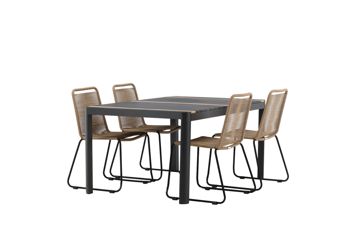 Togo Matbord med Lindos Stolarna – Bord: 75x150x90 Stol: 59x86x57
