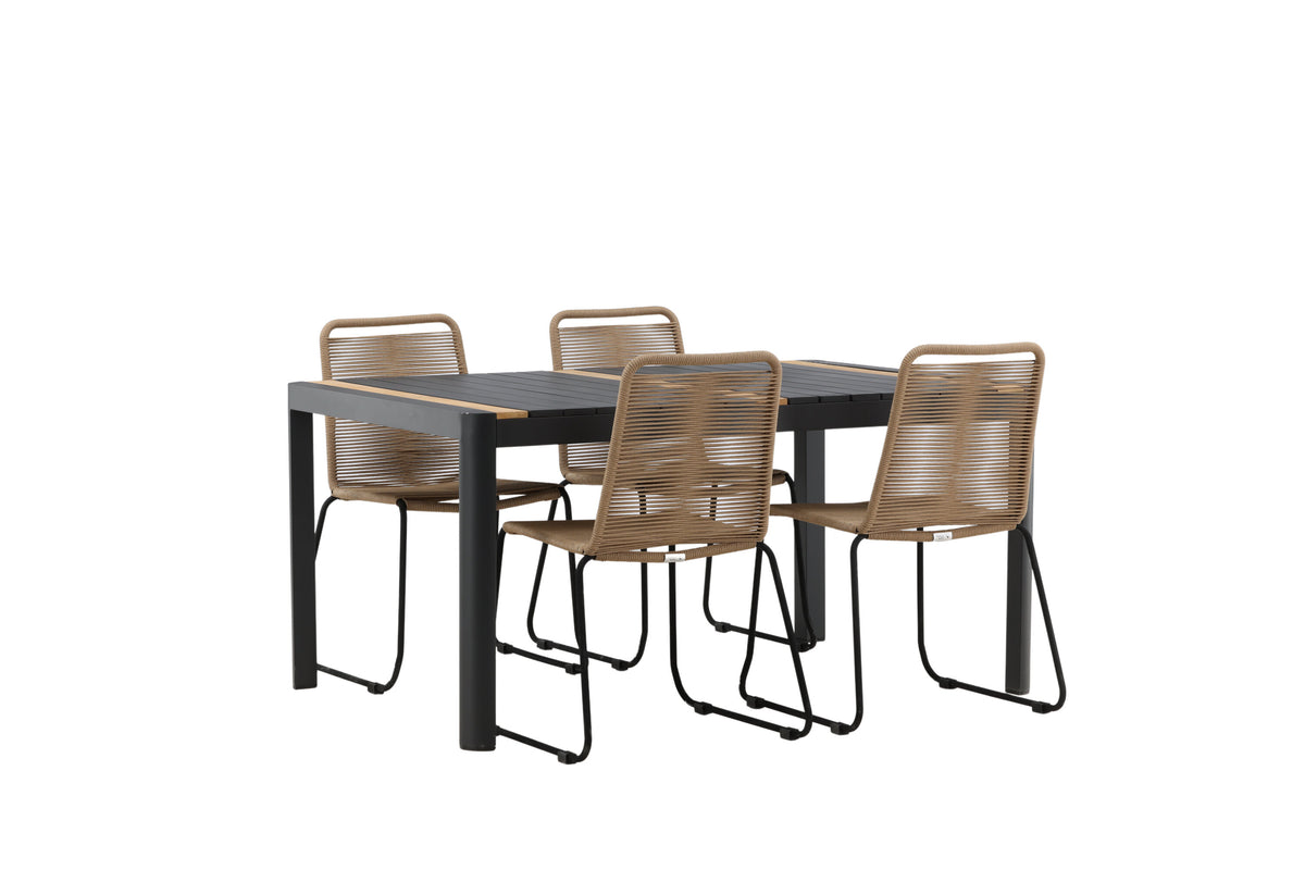Togo Matbord med Lindos Stolarna – Bord: 75x150x90 Stol: 59x86x57