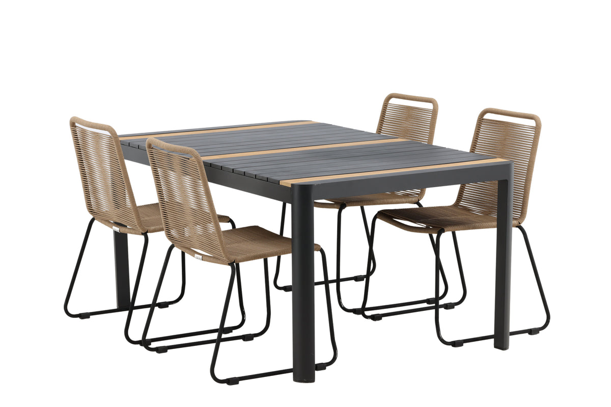 Togo Matbord med Lindos Stolarna – Bord: 75x150x90 Stol: 59x86x57