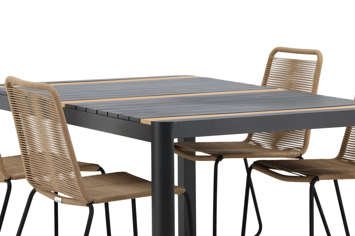 Togo Matbord med Lindos Stolarna – Bord: 75x150x90 Stol: 59x86x57