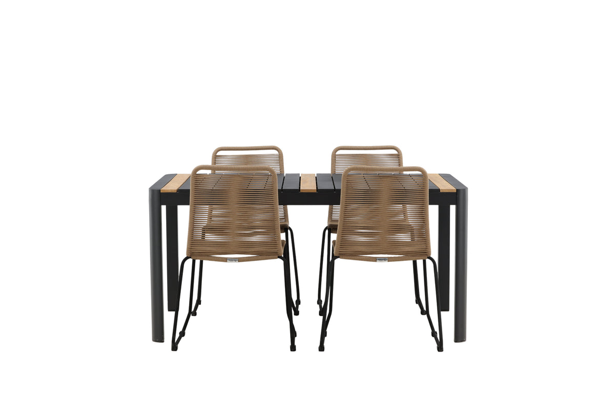 Togo Matbord med Lindos Stolarna – Bord: 75x150x90 Stol: 59x86x57