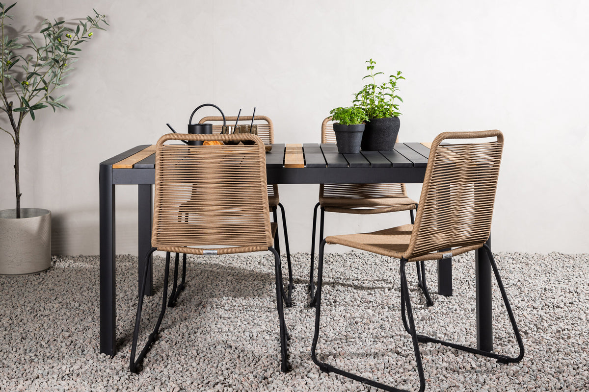 Togo Matbord med Lindos Stolarna – Bord: 75x150x90 Stol: 59x86x57