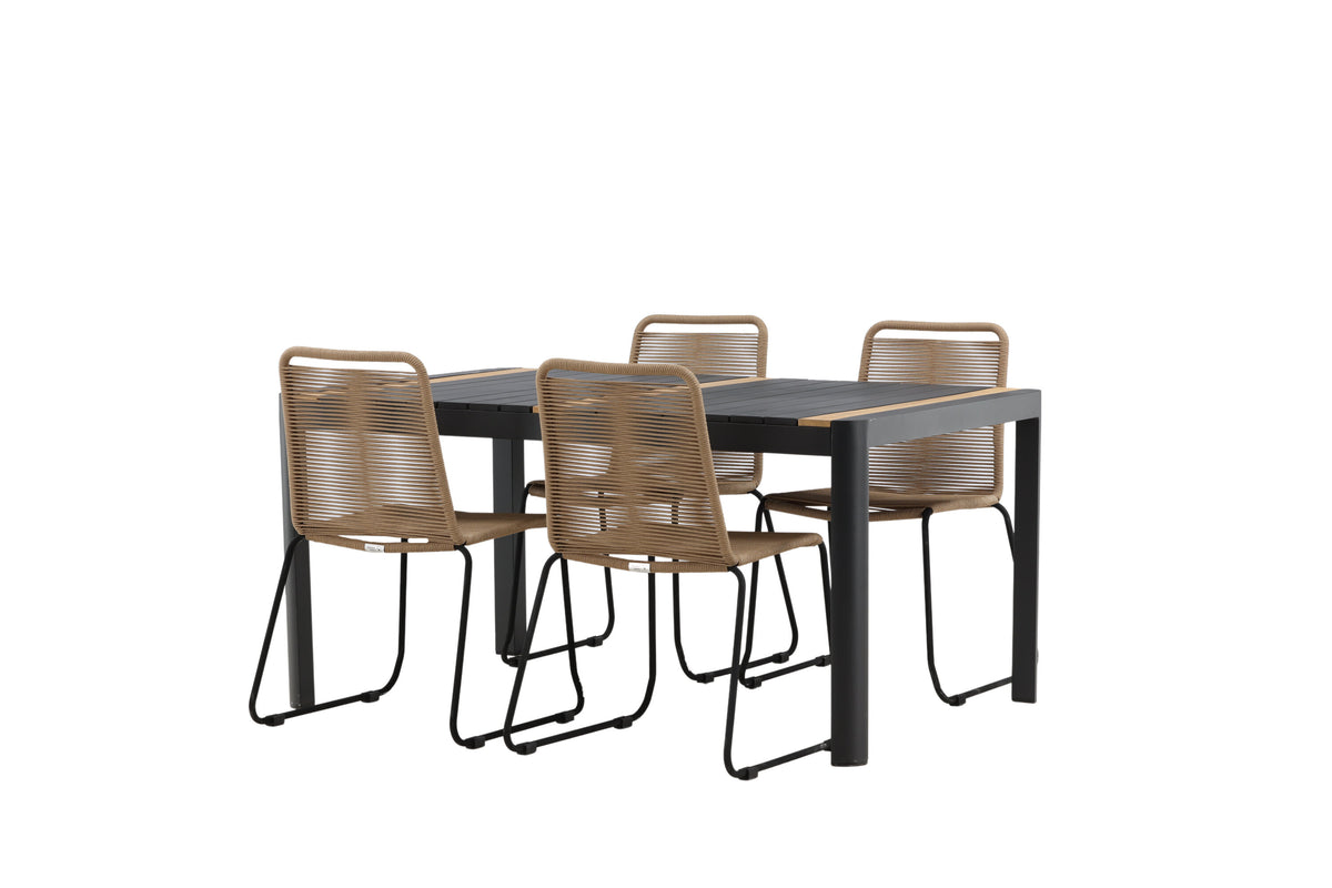 Togo Matbord med Lindos Stolarna – Bord: 75x150x90 Stol: 59x86x57
