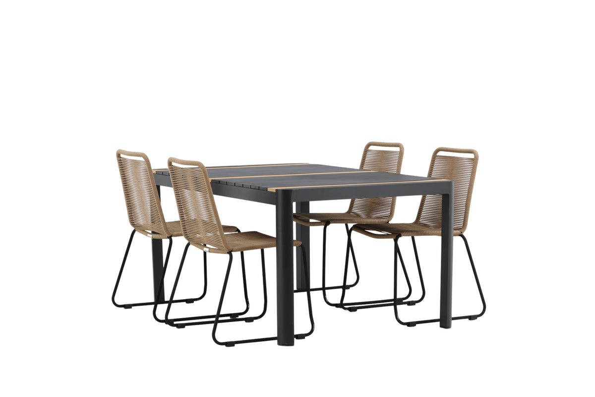 Togo Matbord med Lindos Stolarna – Bord: 75x150x90 Stol: 59x86x57