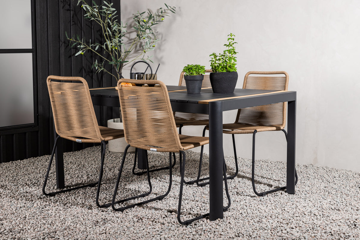 Togo Matbord med Lindos Stolarna – Bord: 75x150x90 Stol: 59x86x57
