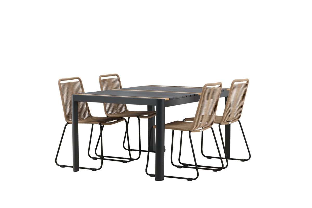 Togo Matbord med Lindos Stolarna – Bord: 75x150x90 Stol: 59x86x57