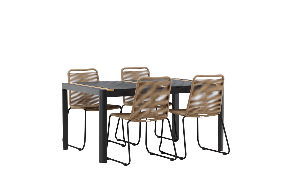 Togo Matbord med Lindos Stolarna – Bord: 75x150x90 Stol: 59x86x57
