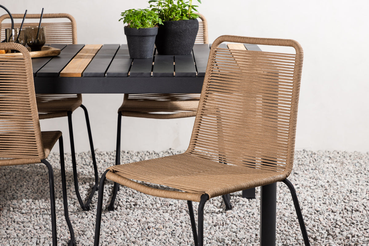 Togo Matbord med Lindos Stolarna – Bord: 75x150x90 Stol: 59x86x57