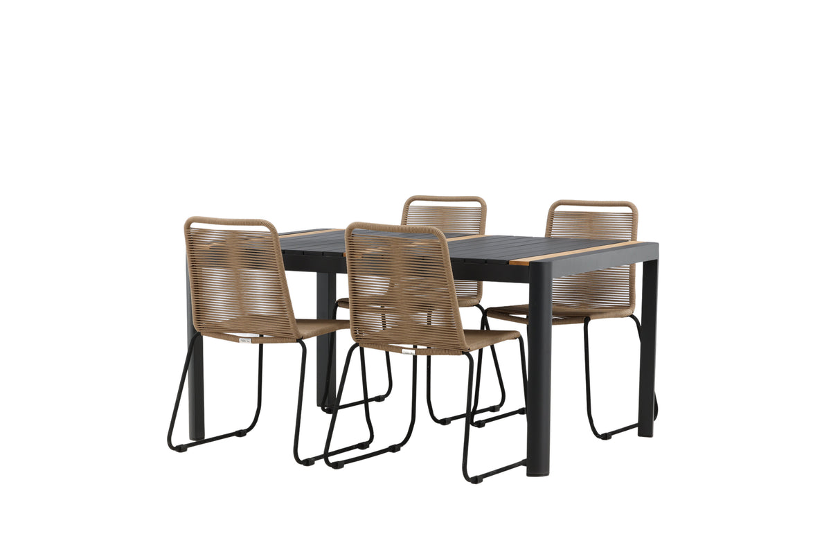 Togo Matbord med Lindos Stolarna – Bord: 75x150x90 Stol: 59x86x57