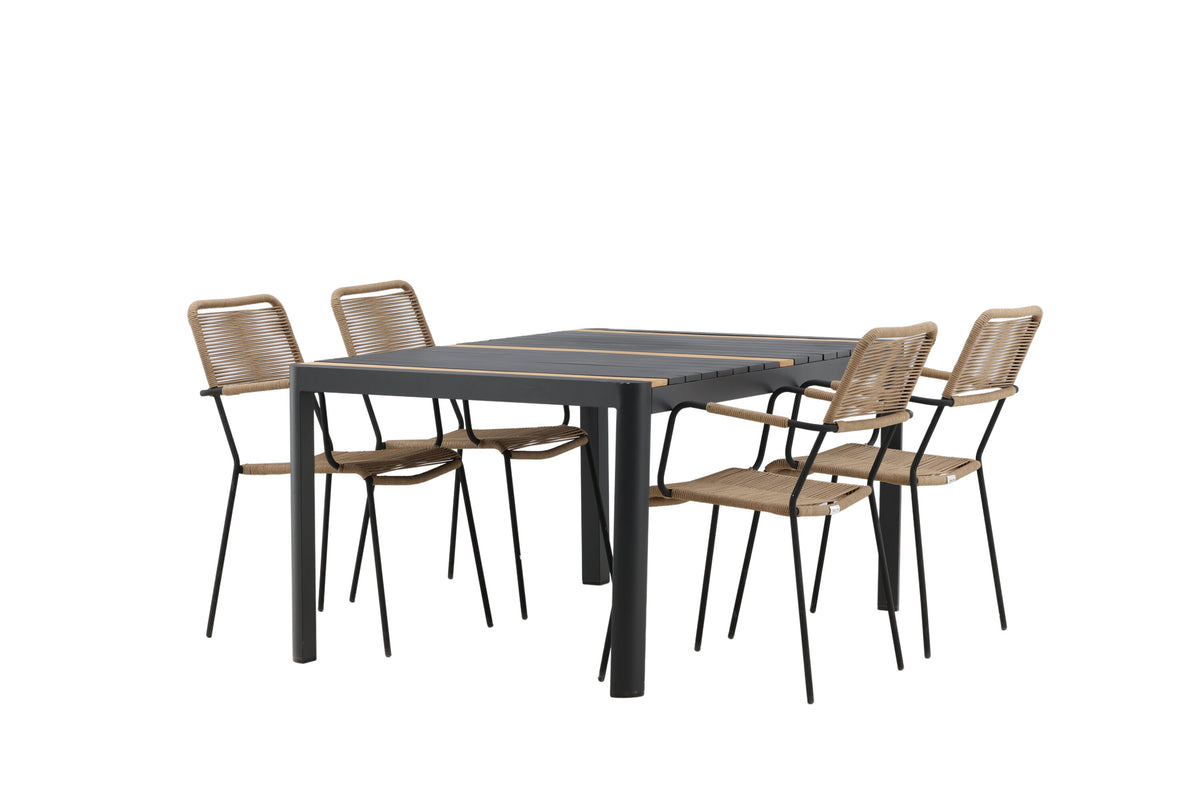 Togo Matbord med Lindos Stolarna – Bord: 75x150x90 Stol: 66x85x55