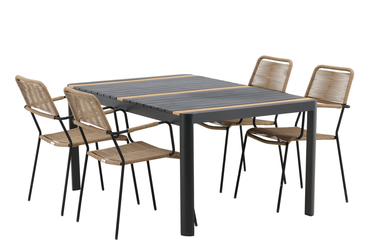 Togo Matbord med Lindos Stolarna – Bord: 75x150x90 Stol: 66x85x55