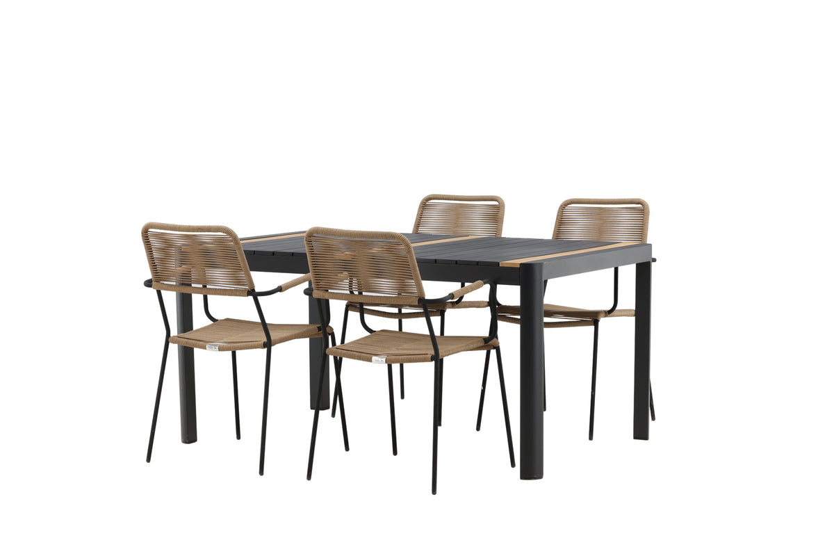 Togo Matbord med Lindos Stolarna – Bord: 75x150x90 Stol: 66x85x55