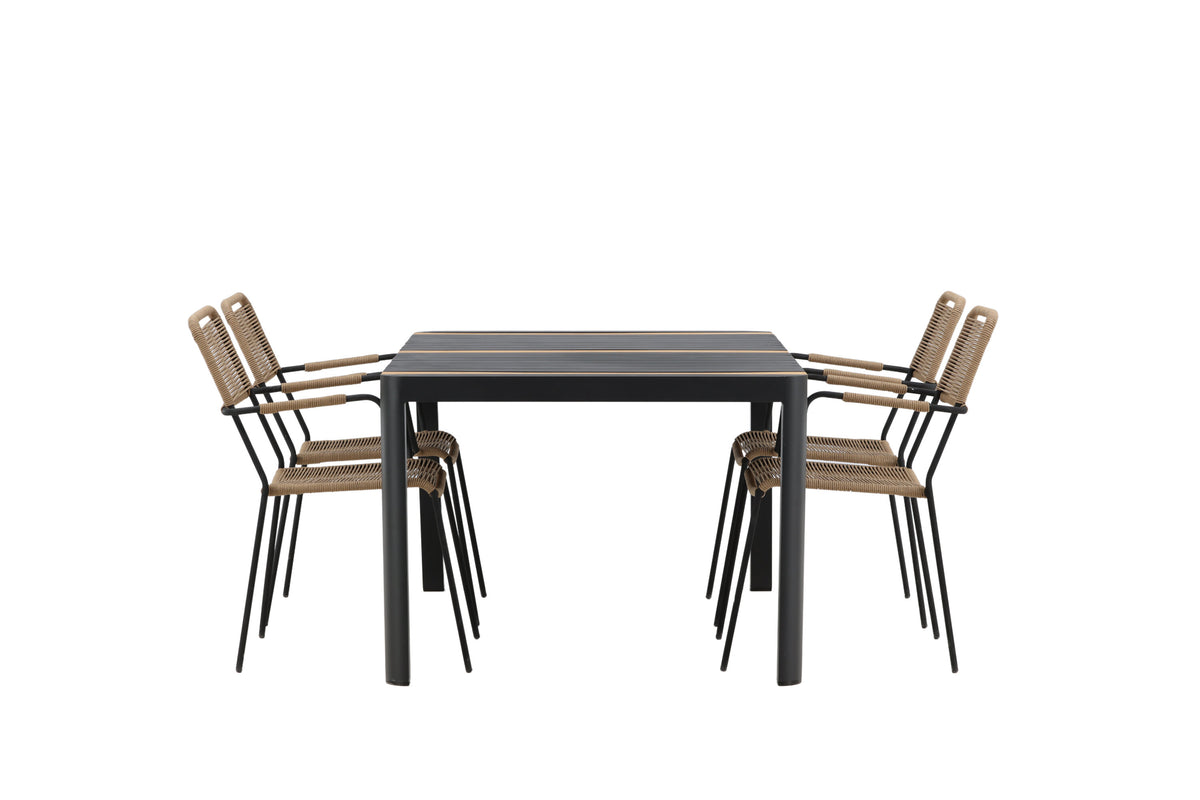 Togo Matbord med Lindos Stolarna – Bord: 75x150x90 Stol: 66x85x55