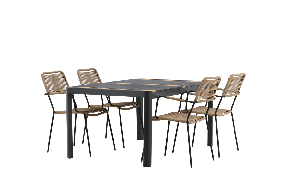 Togo Matbord med Lindos Stolarna – Bord: 75x150x90 Stol: 66x85x55