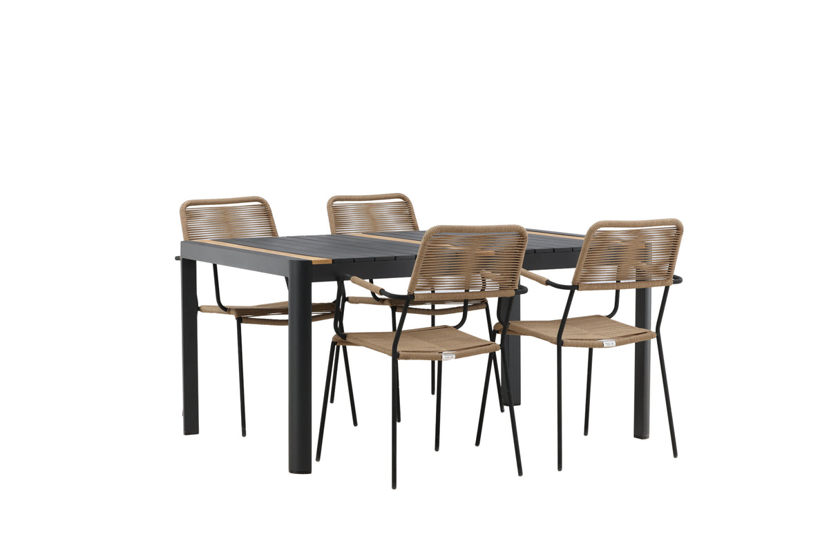 Togo Matbord med Lindos Stolarna – Bord: 75x150x90 Stol: 66x85x55