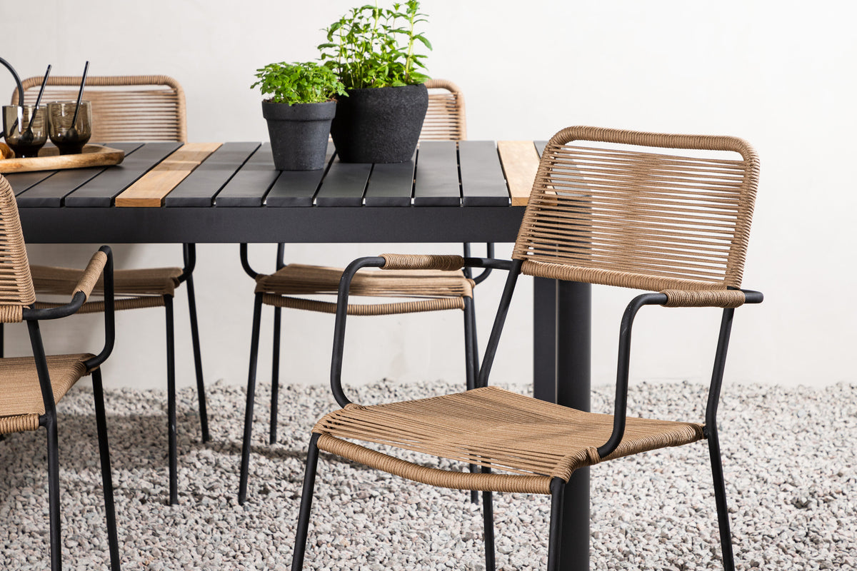 Togo Matbord med Lindos Stolarna – Bord: 75x150x90 Stol: 66x85x55