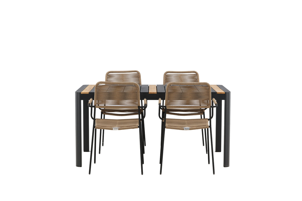 Togo Matbord med Lindos Stolarna – Bord: 75x150x90 Stol: 66x85x55