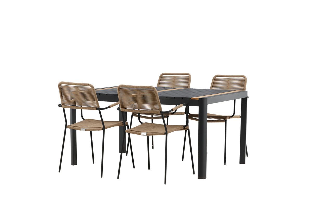 Togo Matbord med Lindos Stolarna – Bord: 75x150x90 Stol: 66x85x55