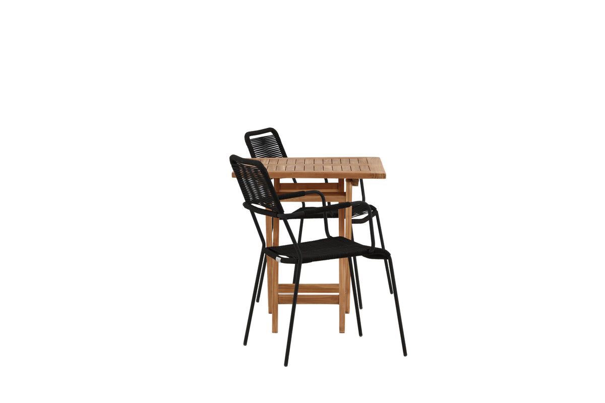 Kenya Matbord med Lindos Stolarna – Bord: 75x70x70 Stol: 66x85x55