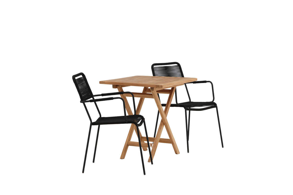 Kenya Matbord med Lindos Stolarna – Bord: 75x70x70 Stol: 66x85x55
