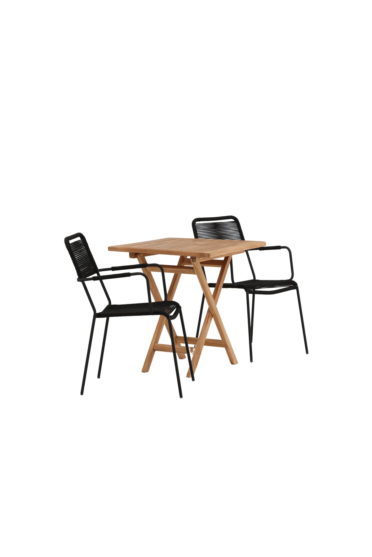 Kenya Matbord med Lindos Stolarna – Bord: 75x70x70 Stol: 66x85x55