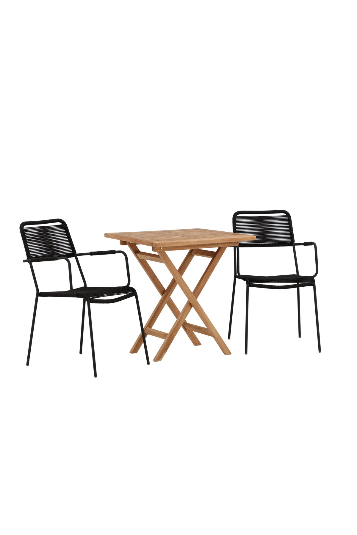 Kenya Matbord med Lindos Stolarna – Bord: 75x70x70 Stol: 66x85x55