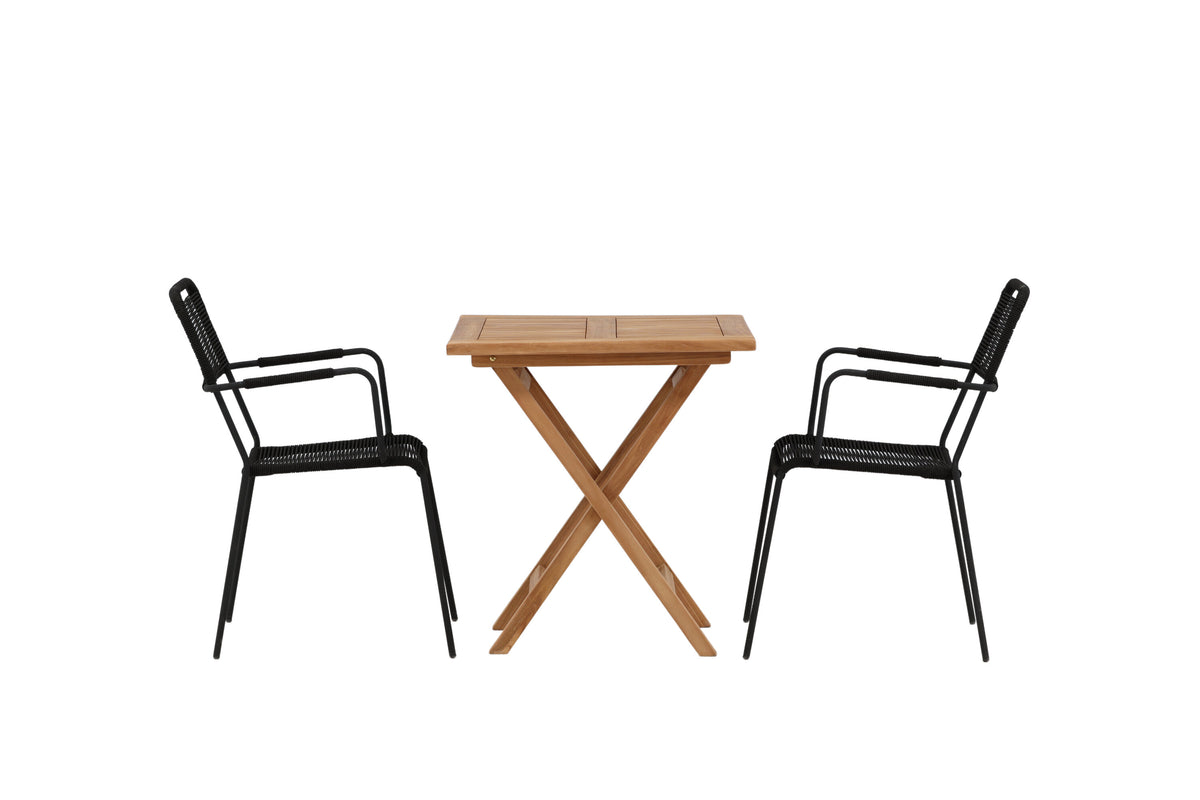 Kenya Matbord med Lindos Stolarna – Bord: 75x70x70 Stol: 66x85x55