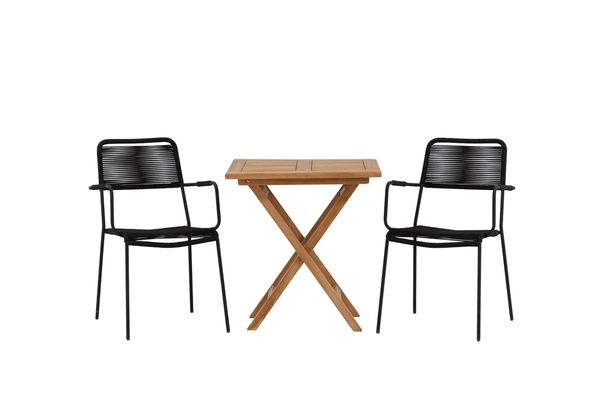 Kenya Matbord med Lindos Stolarna – Bord: 75x70x70 Stol: 66x85x55