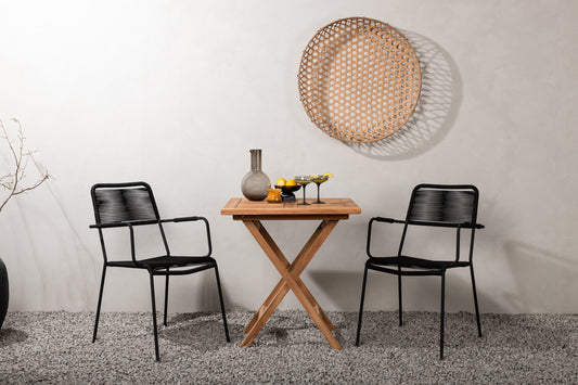 Kenya Matbord med Lindos Stolarna – Bord: 75x70x70 Stol: 66x85x55