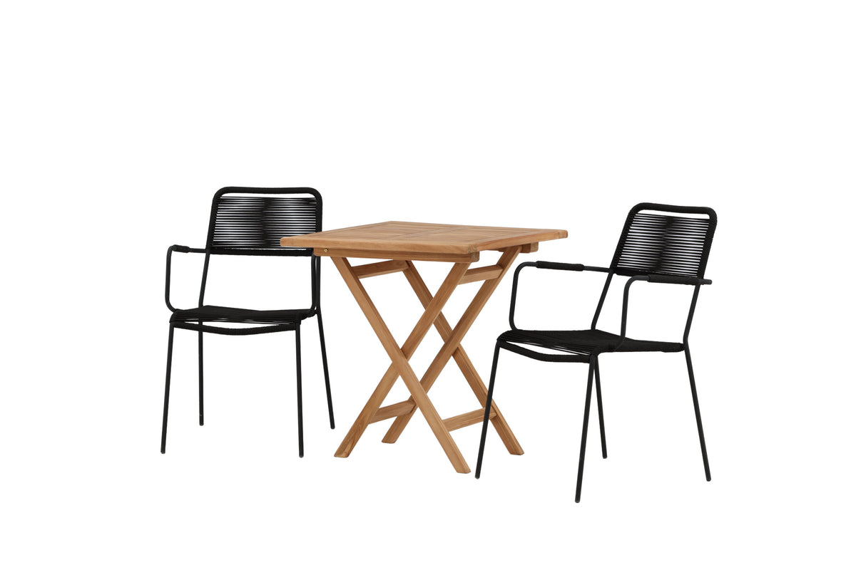 Kenya Matbord med Lindos Stolarna – Bord: 75x70x70 Stol: 66x85x55