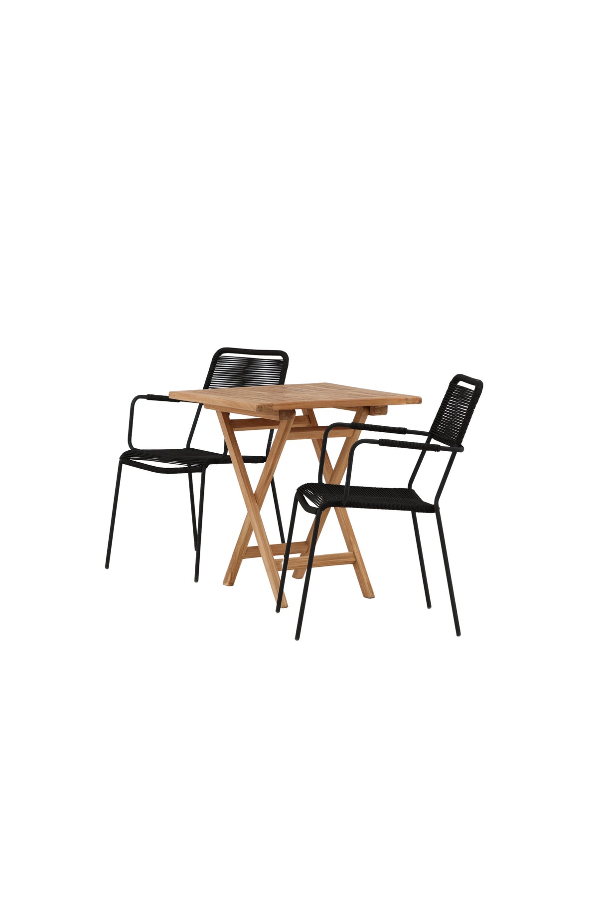 Kenya Matbord med Lindos Stolarna – Bord: 75x70x70 Stol: 66x85x55