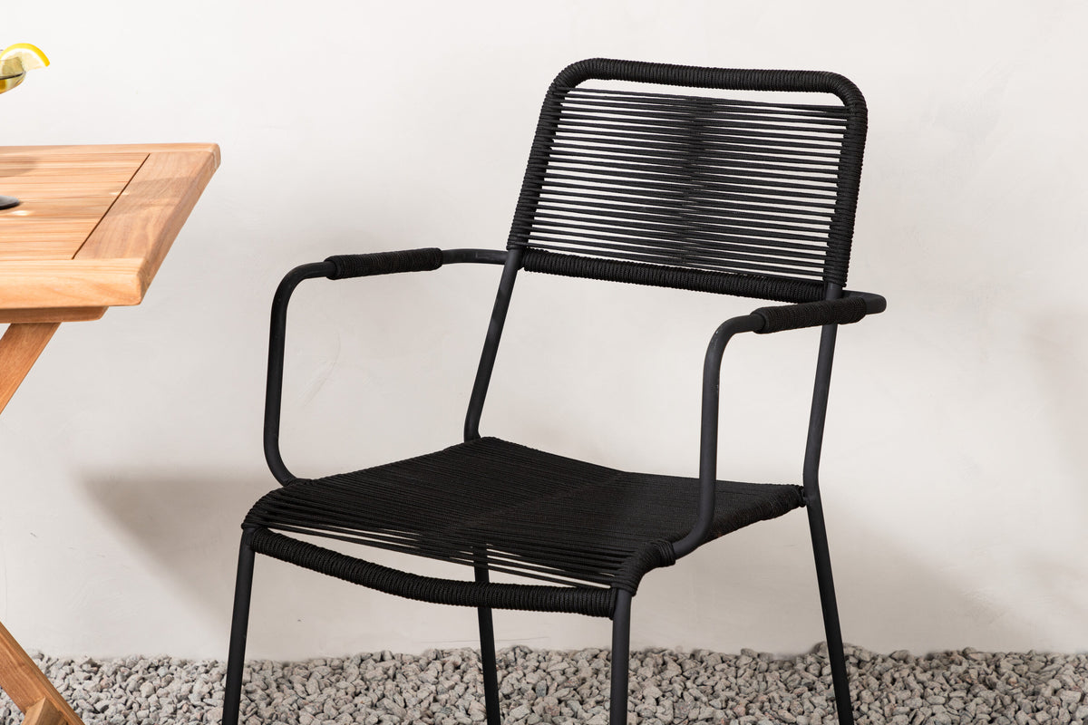 Kenya Matbord med Lindos Stolarna – Bord: 75x70x70 Stol: 66x85x55