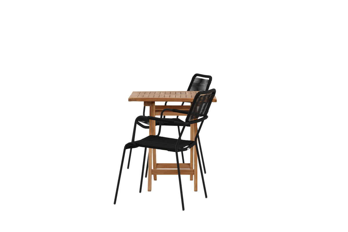 Kenya Matbord med Lindos Stolarna – Bord: 75x70x70 Stol: 66x85x55